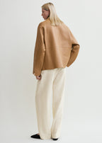 Army leather jacket camel