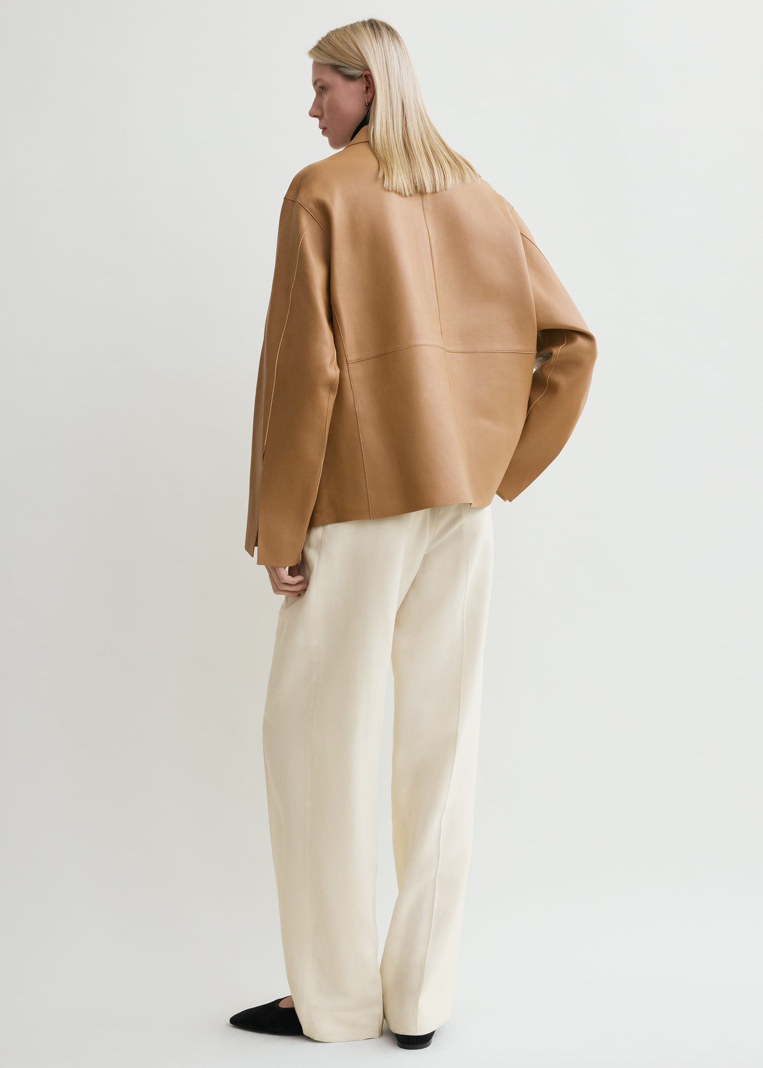 Army leather jacket camel