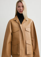 Army leather jacket camel