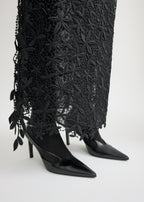 Leather stiletto pumps black