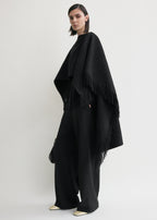 Fringed poncho black