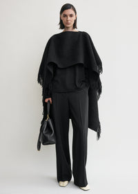Fringed poncho black