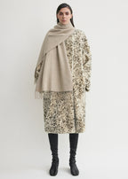 Classic wool scarf light beige mélange