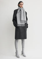 Classic wool scarf light grey mélange