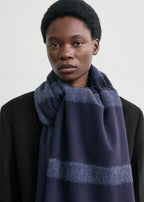 Monogram twill scarf navy