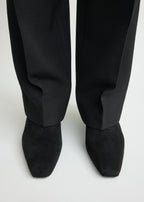 Suede mid-heel boots black