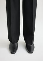 Leather mid-heel boots black