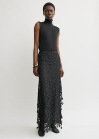 Guipure lace skirt black