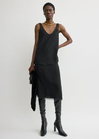 Chiffon slip skirt black