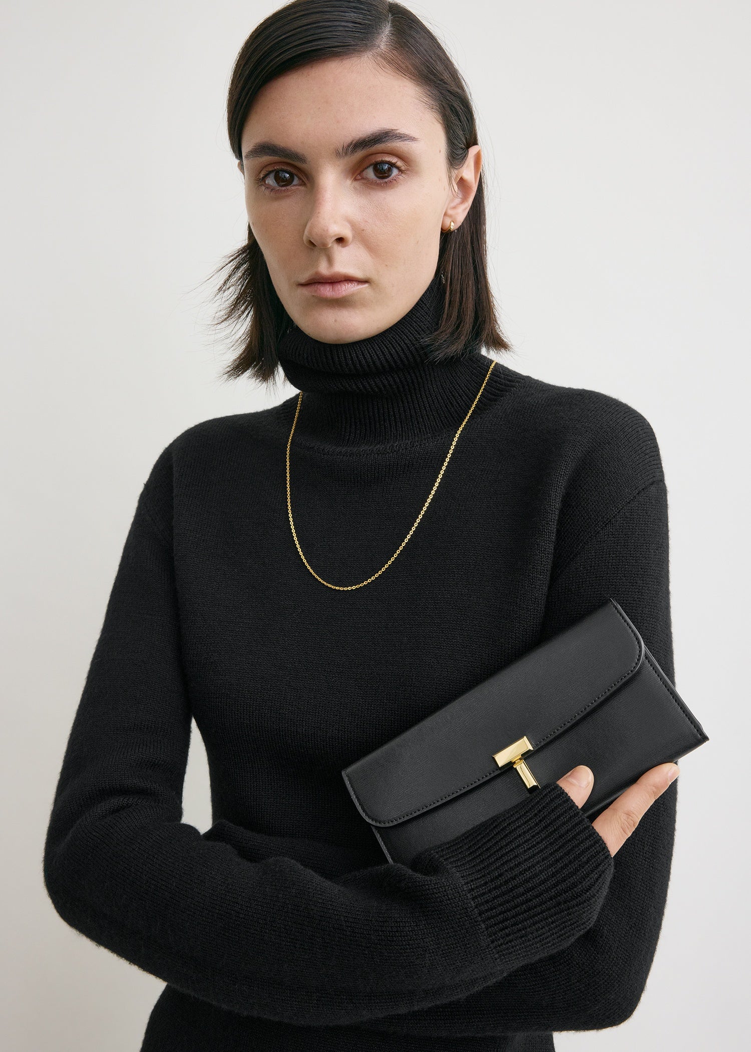 T-lock leather wallet black