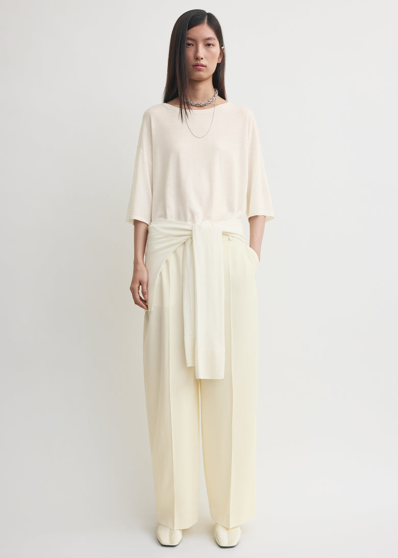 Wide fluid trousers ecru petite