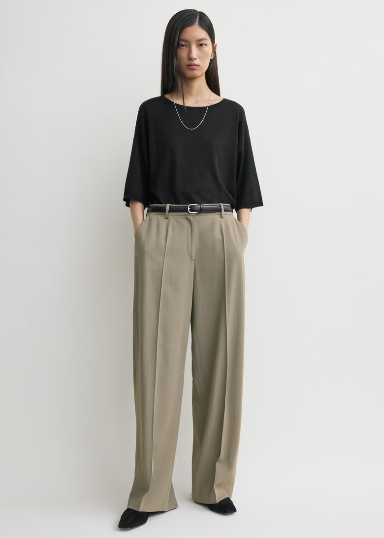 Wide fluid trousers taupe petite