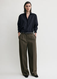 Wide tailored trousers forest