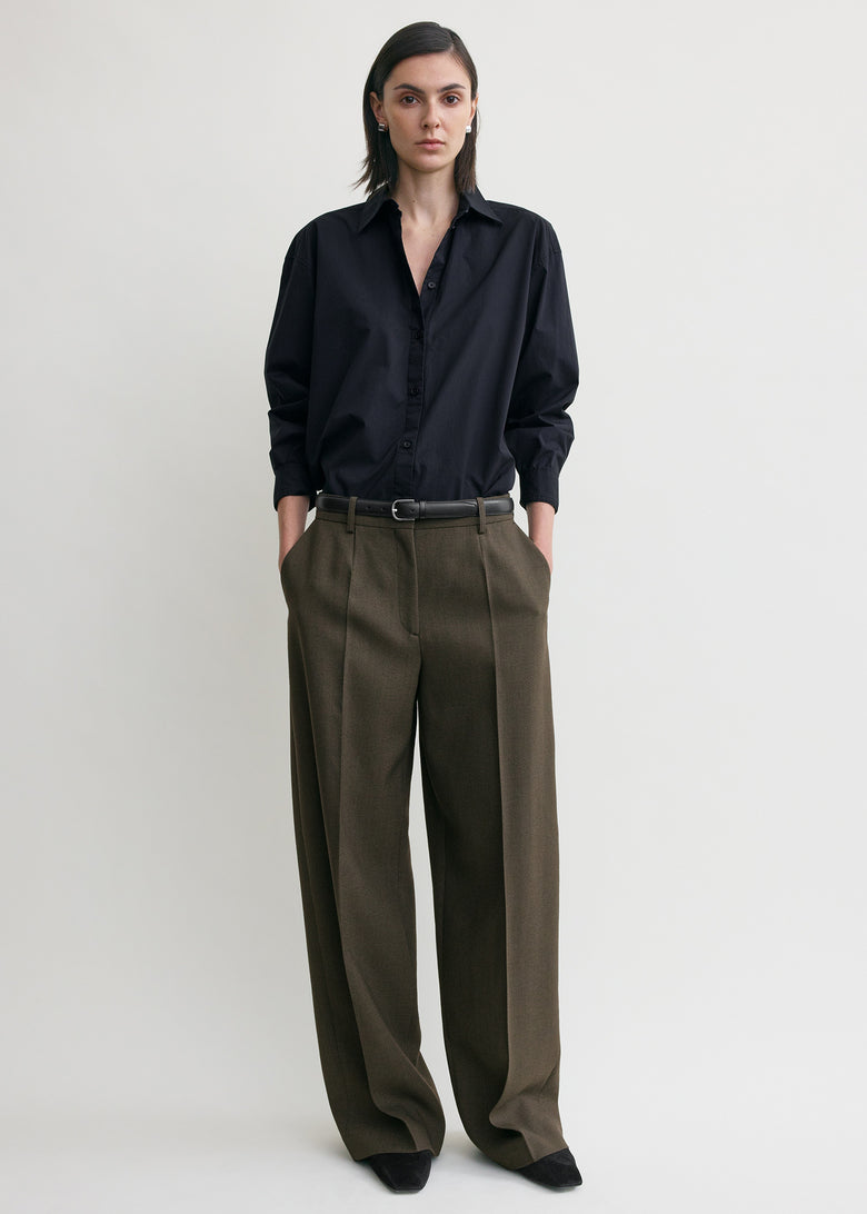 Wide tailored trousers forest petite