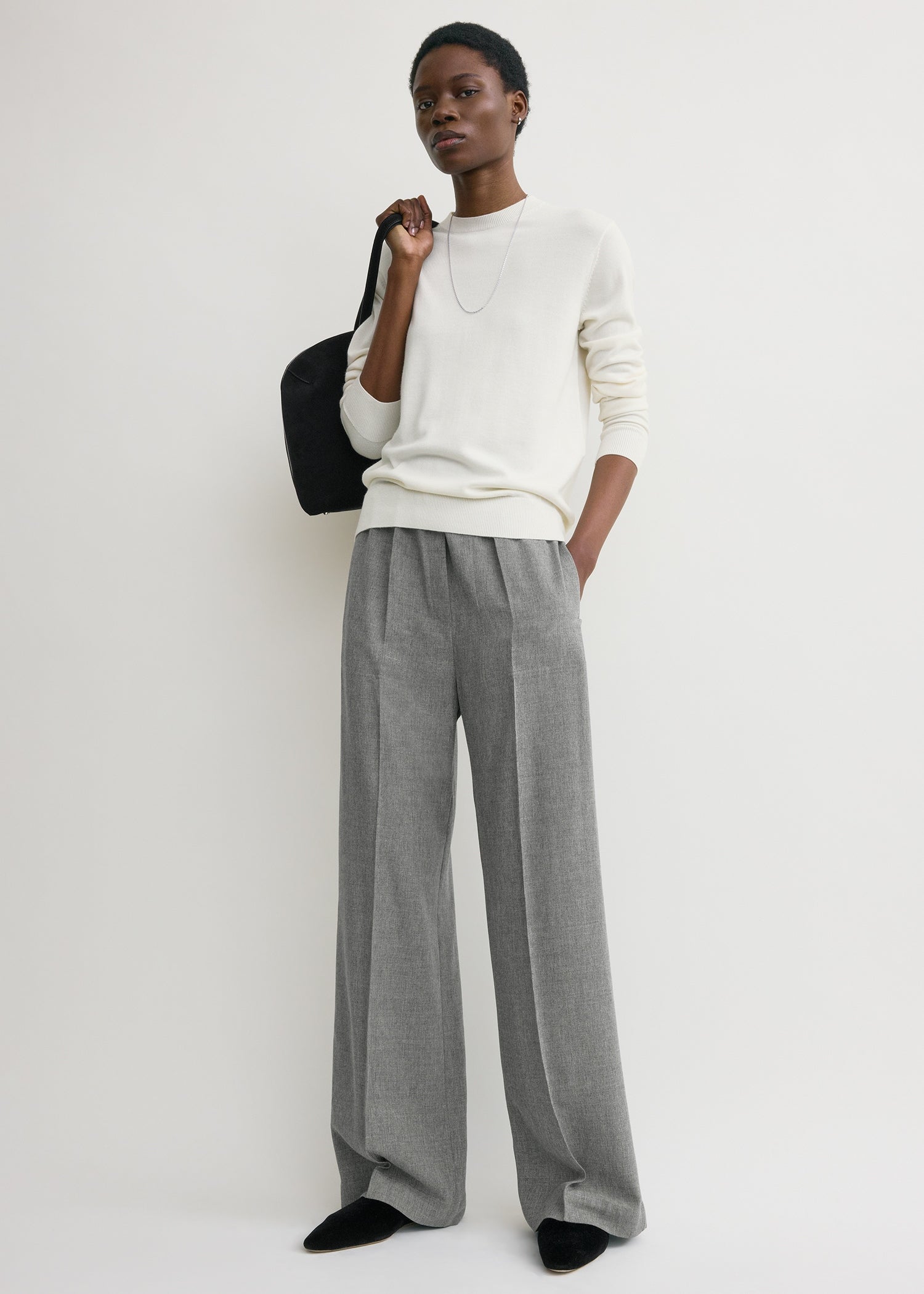 Fluid winter trousers mid grey