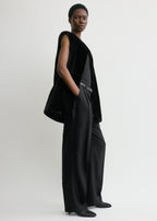 Plush shearling vest black