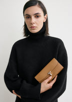 T-lock grained-leather wallet tan