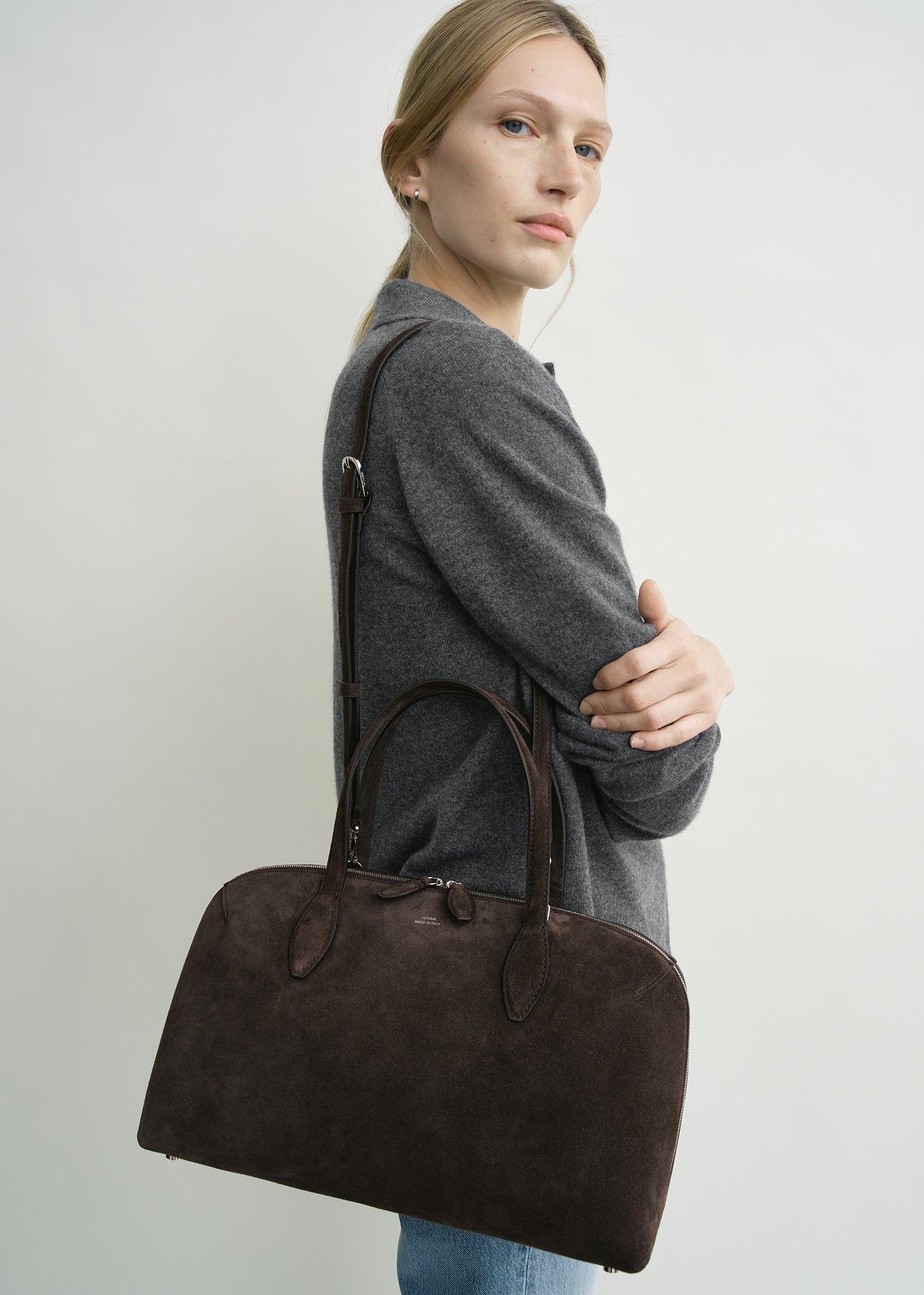 Medium suede day tote brown