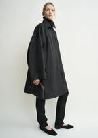 Medium grained-leather day pouch black