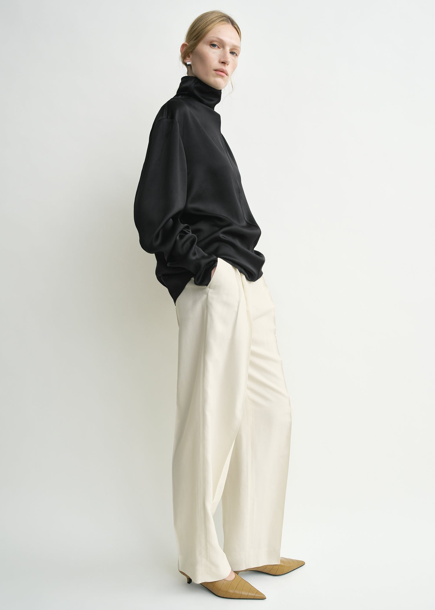 Slouch-neck blouse black