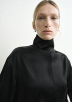 Slouch-neck blouse black