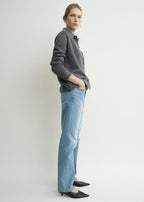 Raglan-sleeve cashmere cardigan dark grey