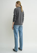 Raglan-sleeve cashmere cardigan dark grey