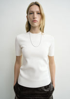 Compact knit tee optic white