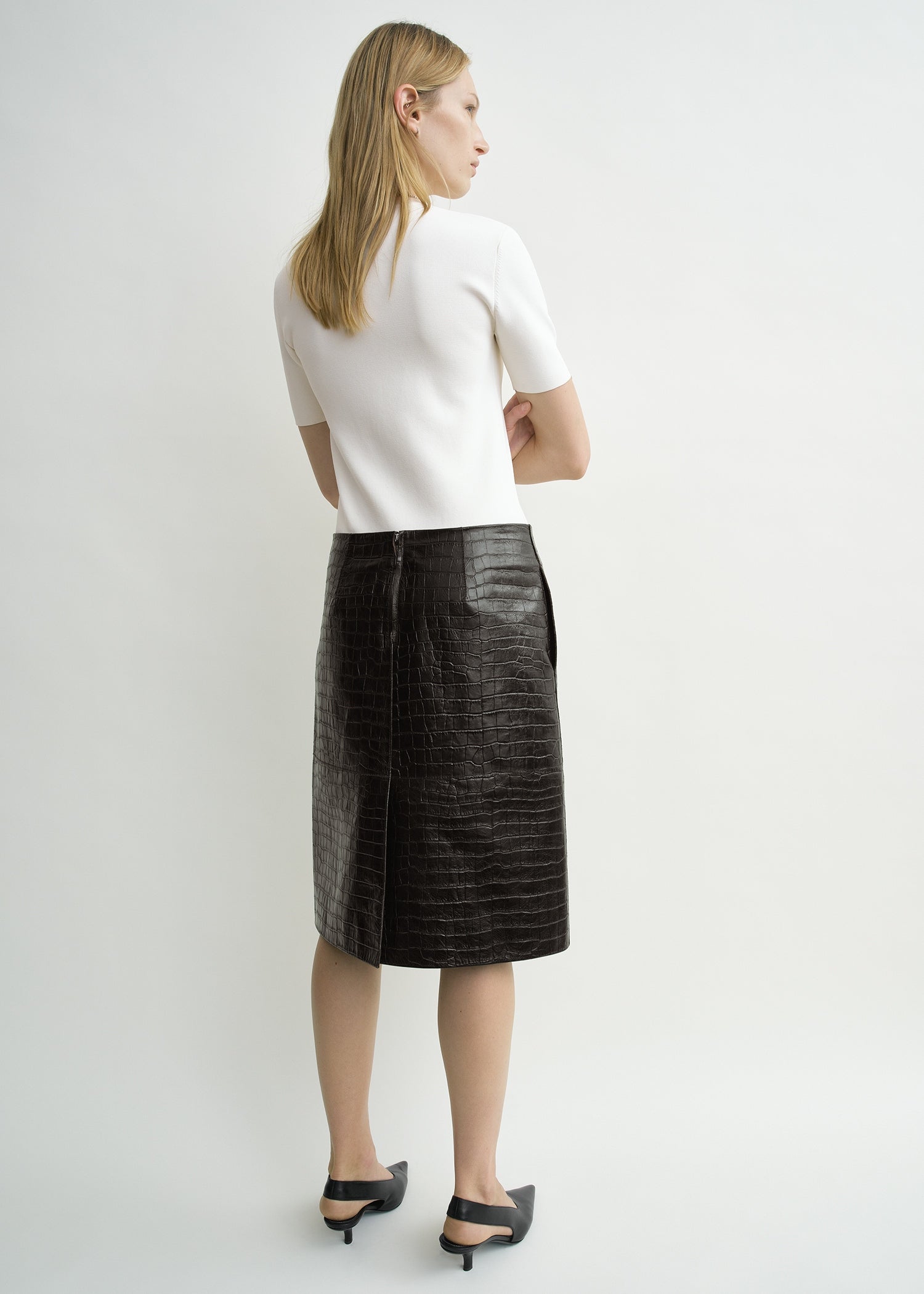 Compact knit tee optic white