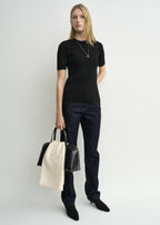 Compact knit tee black