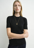 Compact knit tee black