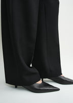 Sharp nappa kitten pumps black