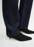 Slim suede ankle boots black