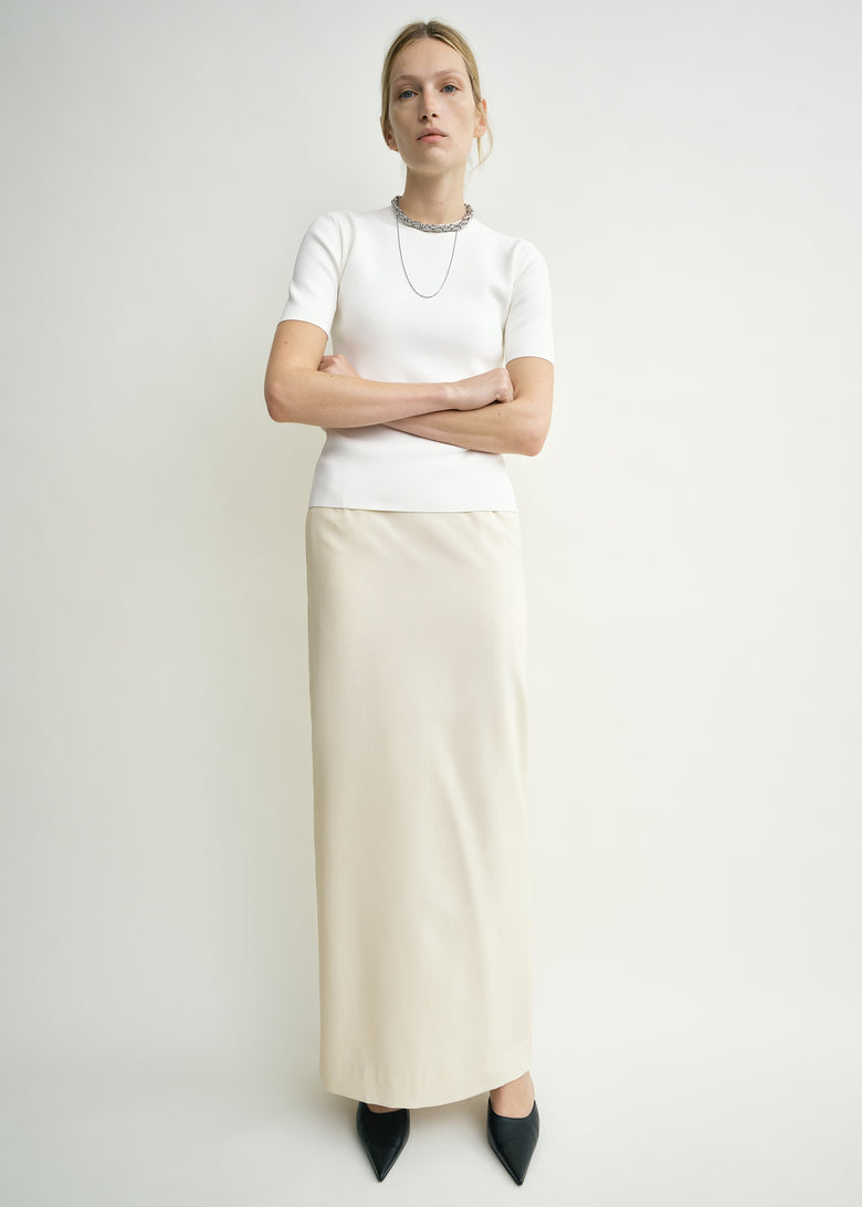 Light wool skirt ecru petite