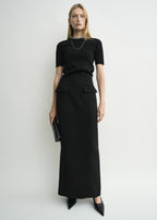 Pocket suit skirt black