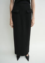 Pocket suit skirt black