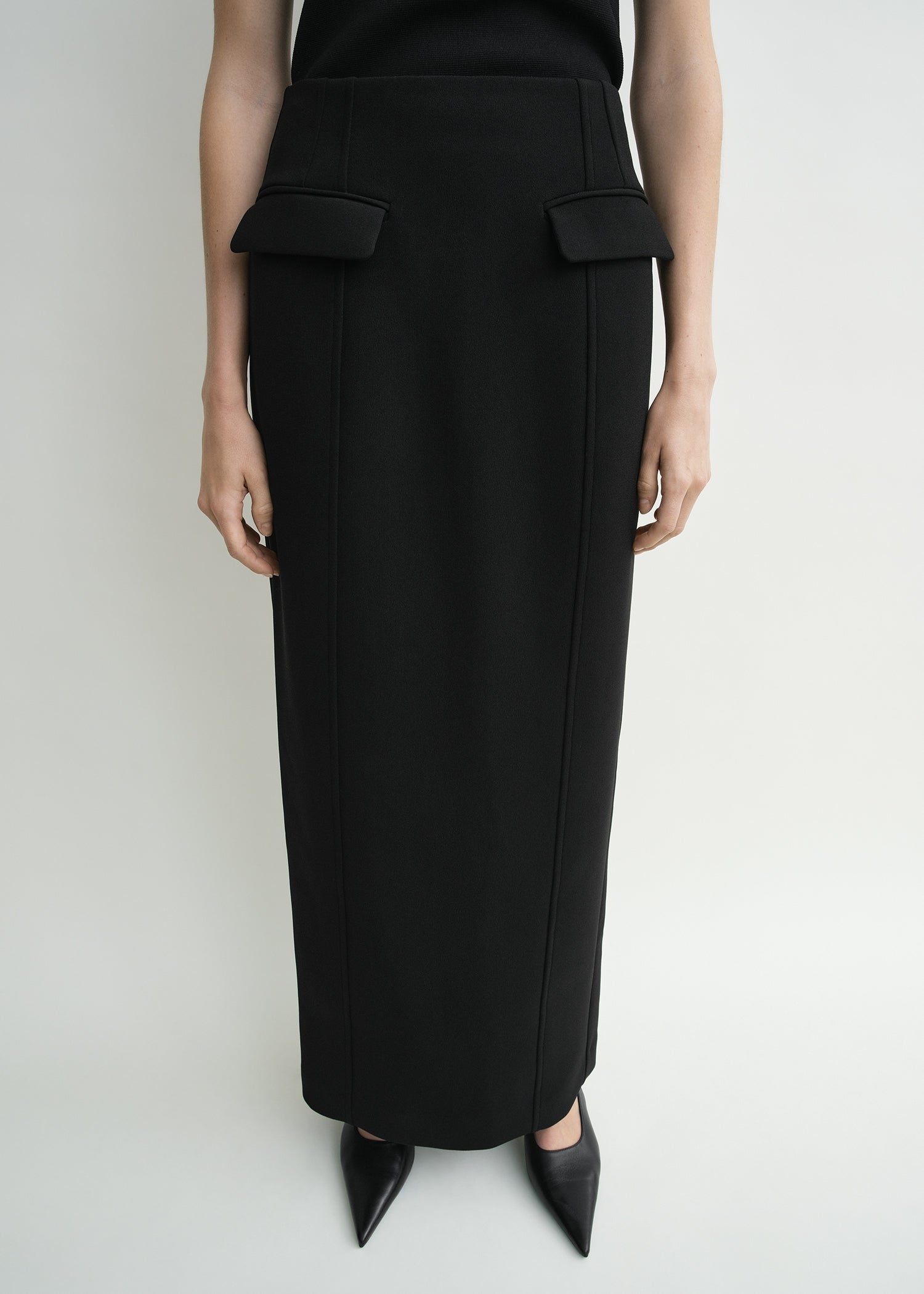 Pocket suit skirt black