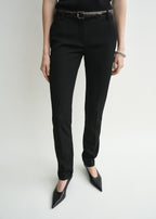 Low-waist slim evening trousers black