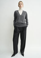 Double-pleat winter trousers charcoal petite