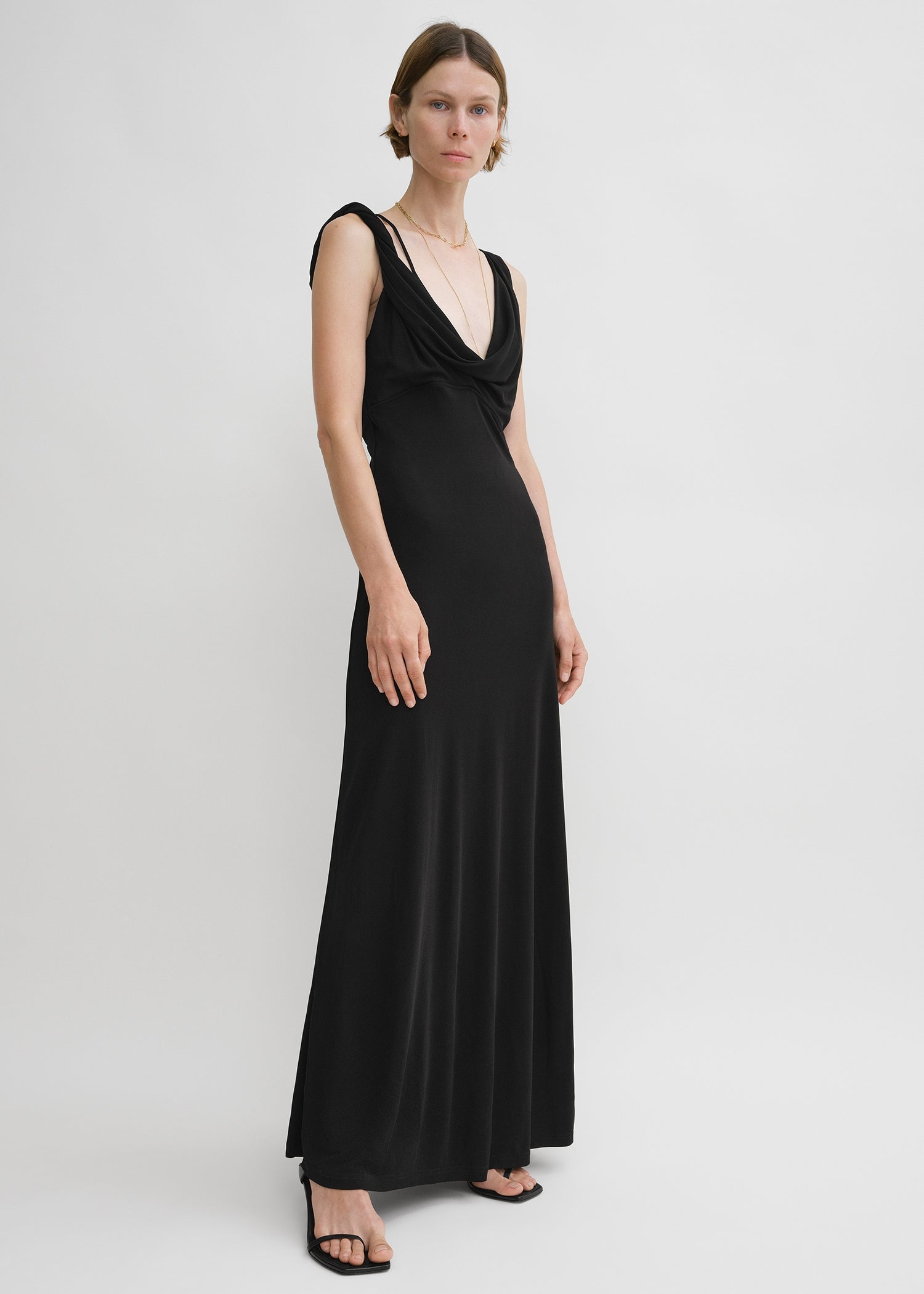 Twist drape dress black – TOTEME