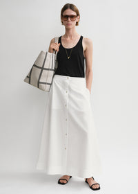 Jacquard stripe skirt white