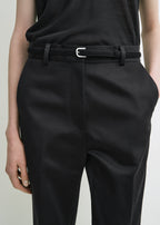 Thin suede belt black