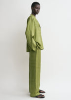 Monogram silk pj top laurel