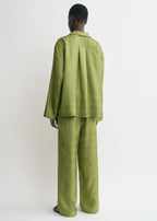 Monogram silk pj top laurel