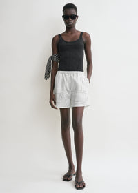 Monogram cotton pj shorts white/black