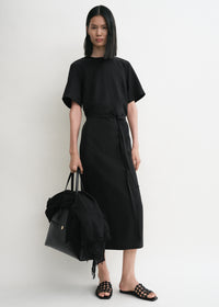 Tie-waist dress black
