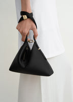 Bevel satin wristlet black