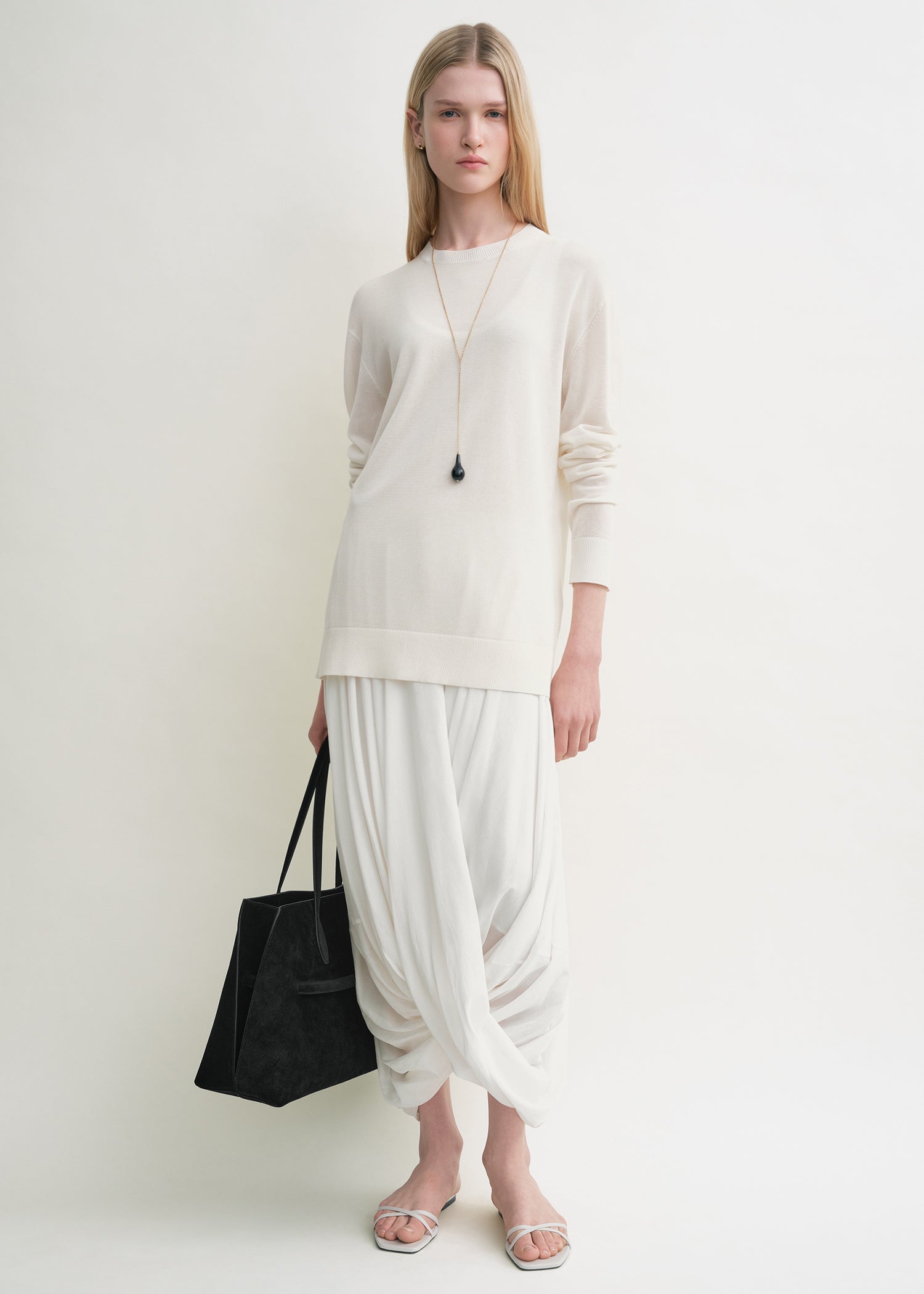 Long-sleeve tee knit white