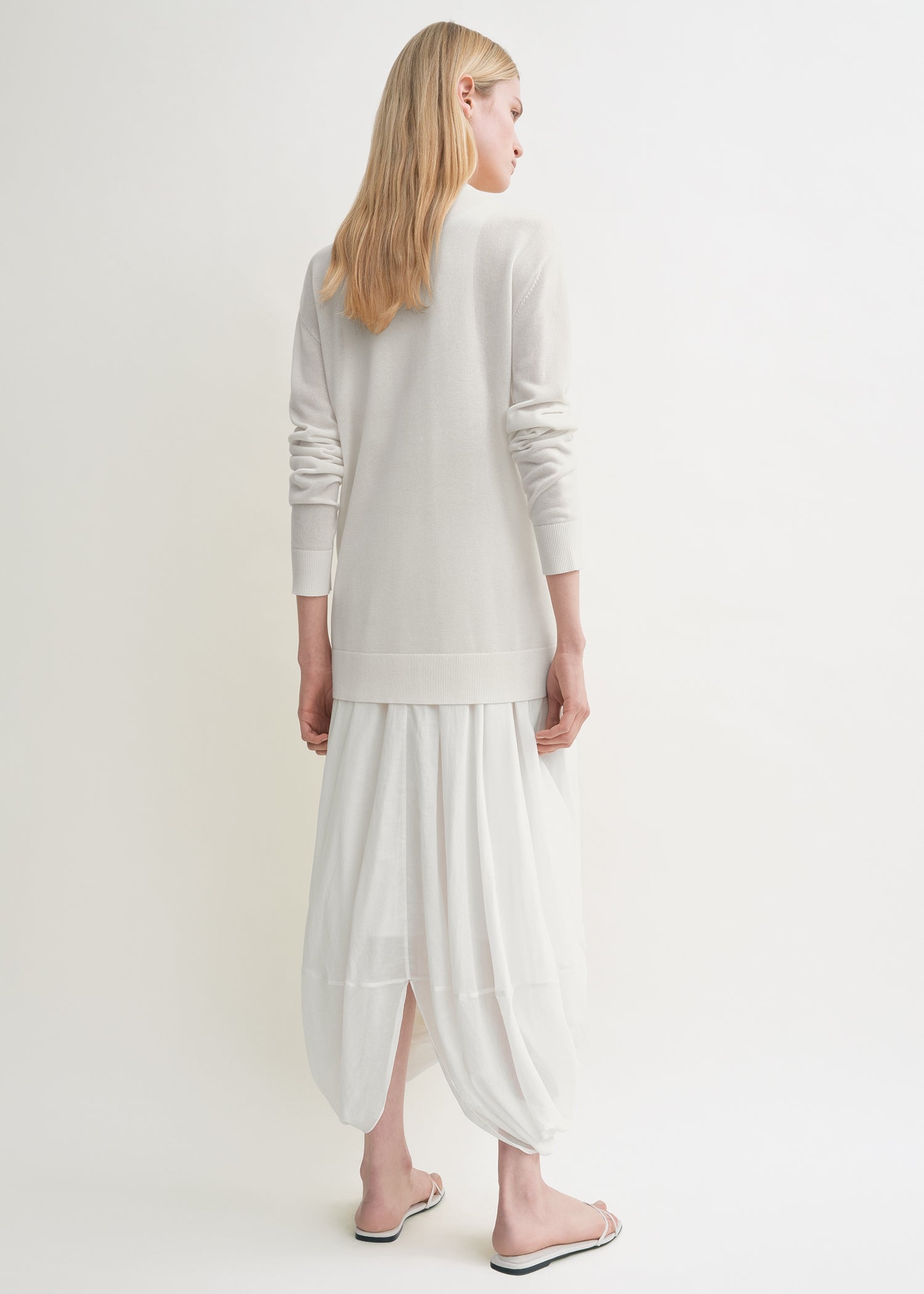 Long-sleeve tee knit white