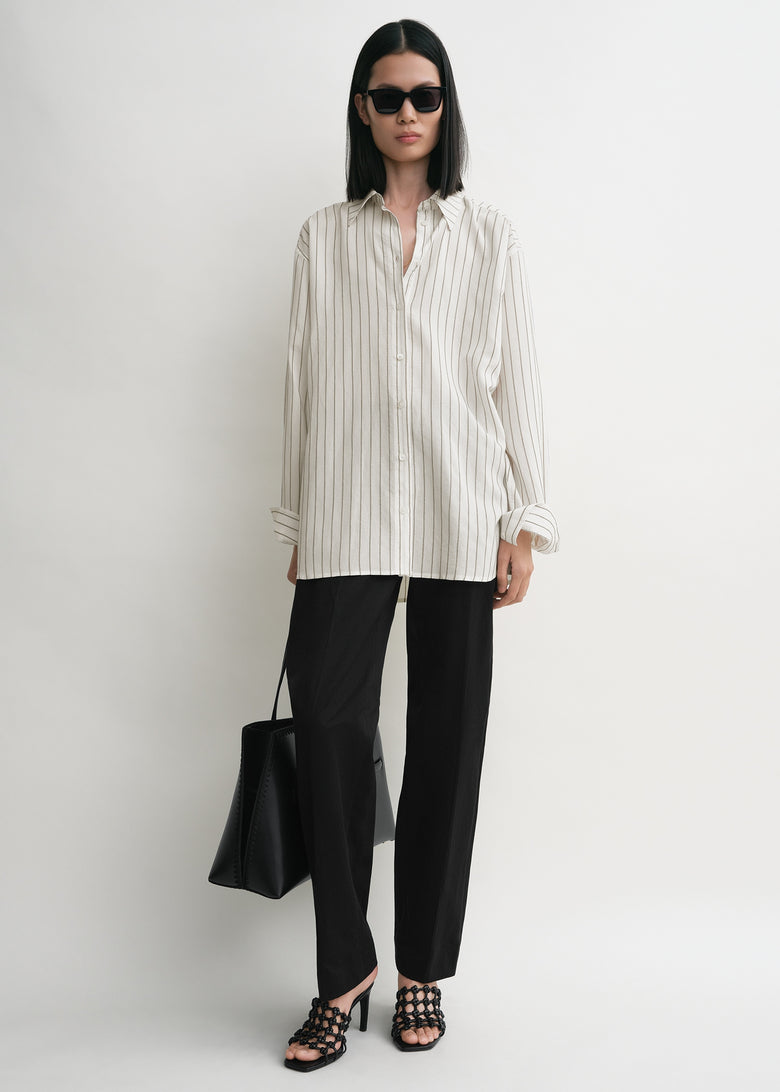 Classic stripe shirt white/oyster